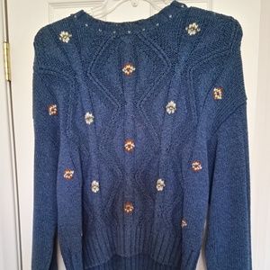 Liz Claiborne Long Sleeve Blue Sweater Vintage L